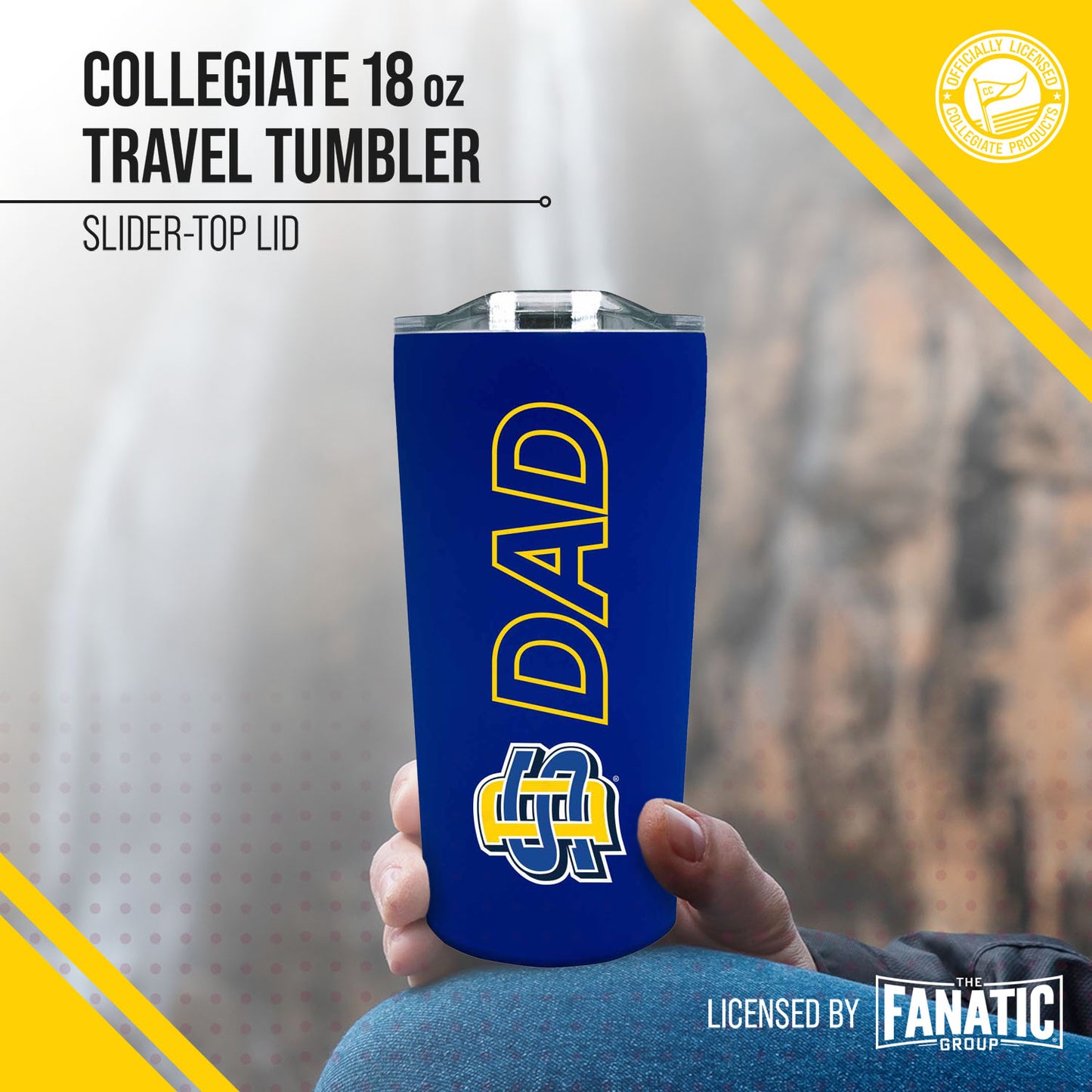 South Dakota State Jackrabbits NCAA Stainless Steel Travel Tumbler for Dad - Royal