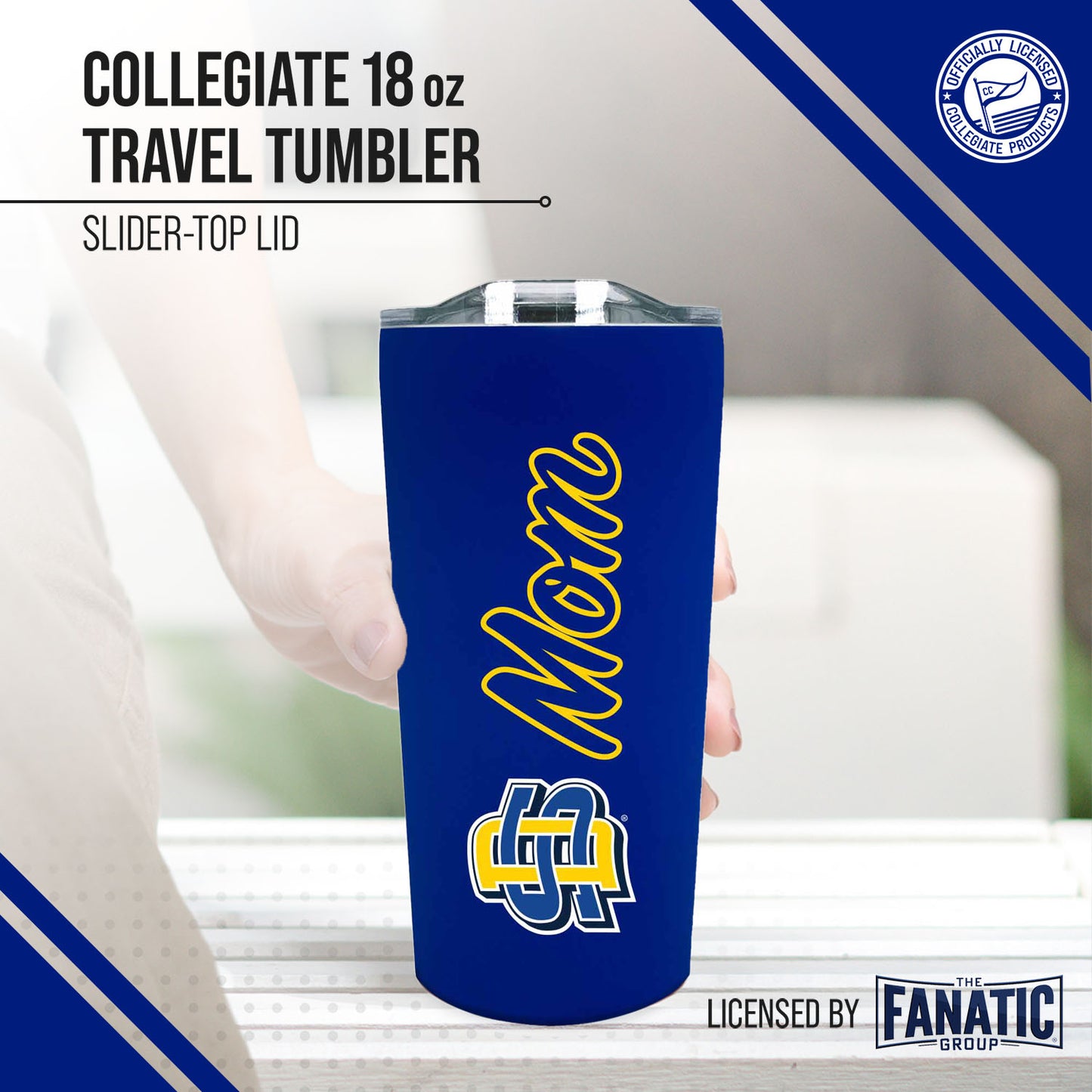 South Dakota State Jackrabbits NCAA Stainless Steel Travel Tumbler for Mom - Royal