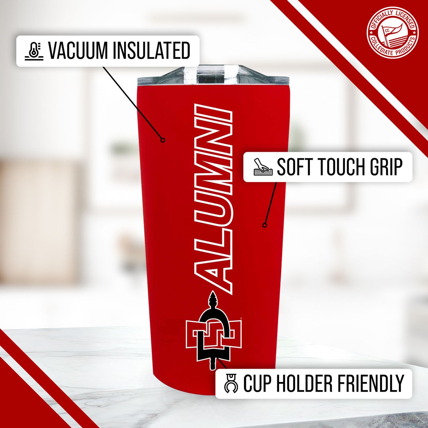 San Diego State Aztecs Collegiate Stainless Steel Travel Tumbler for Alumni - Red