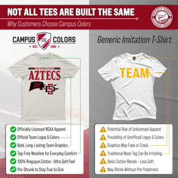 San Diego State Aztecs NCAA Adult Unisex Varsity Club Pennant T-Shirt Tag-Less - Off White