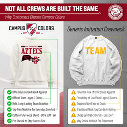 San Diego State Aztecs NCAA Adult Unisex Varsity Club Pennant Crewneck Fleece Sweatshirt - Off White