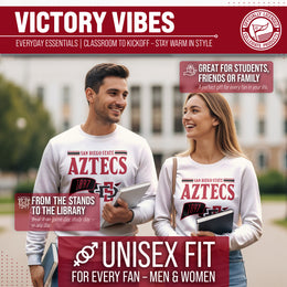 San Diego State Aztecs NCAA Adult Unisex Varsity Club Pennant Crewneck Fleece Sweatshirt - Off White