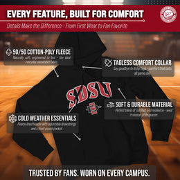 San Diego State Aztecs NCAA Adult Tackle Twill Hooded Sweatshirt - Black