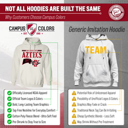 San Diego State Aztecs NCAA Adult Unisex Varsity Club Pennant Hooded Fleece Sweatshirt - Off White