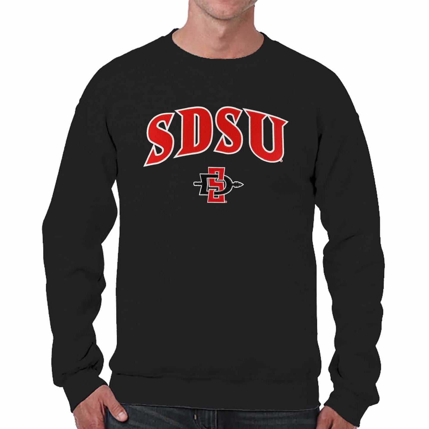 San Diego State Aztecs Adult Tackle Twill Crewneck - Black