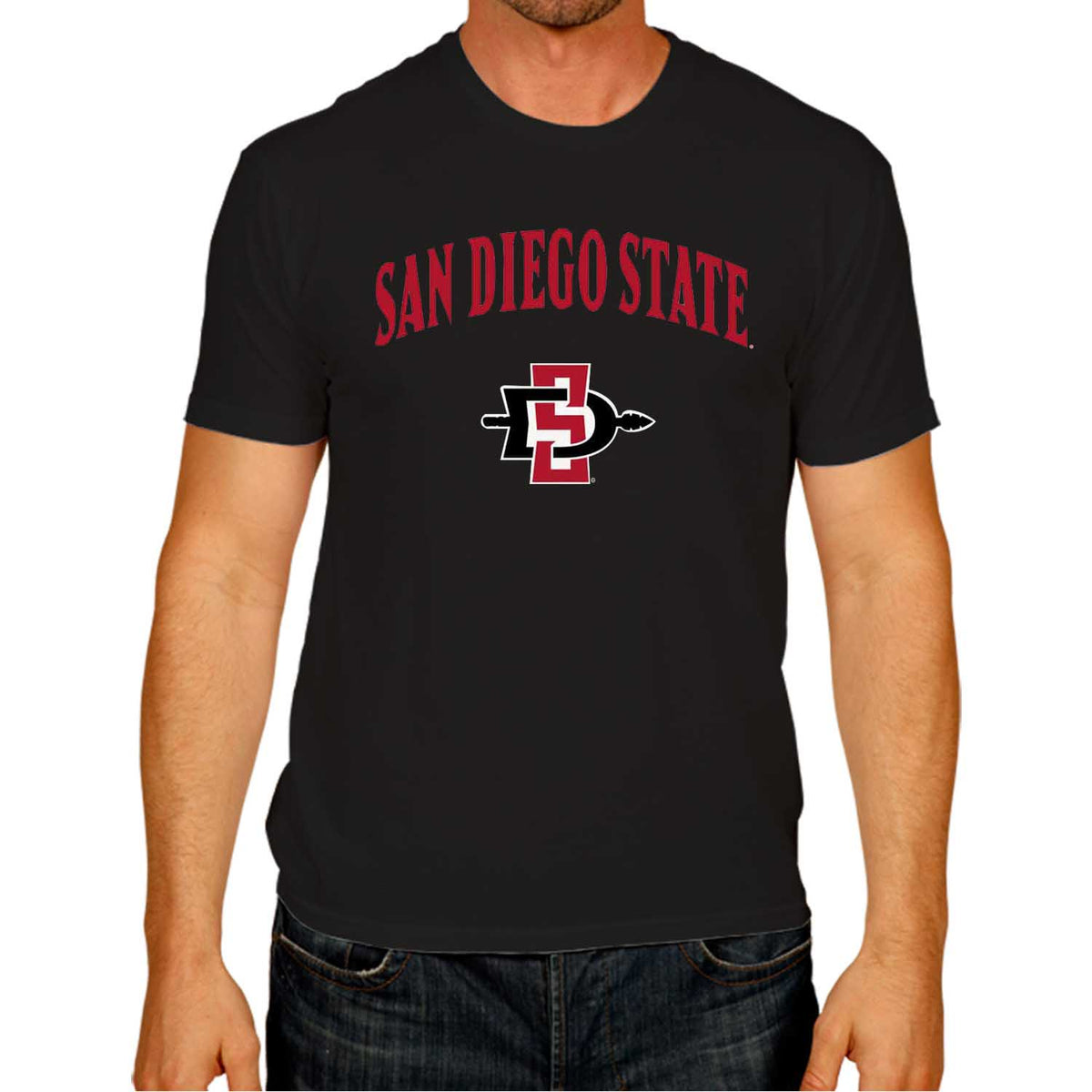 San Diego State Aztecs  Arch and Logo Short Sleeve T-shirt - Black
