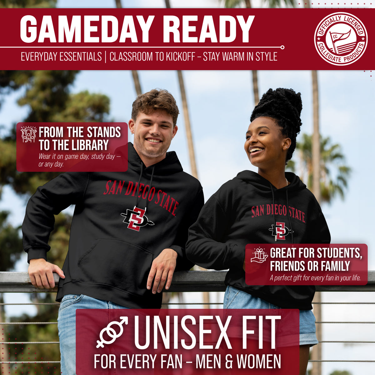 SDSU Arch & Logo Gameday Hoodie - Black