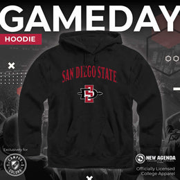 San Diego State Aztecs Adult Arch & Logo Soft Style Gameday Hooded Sweatshirt - Black