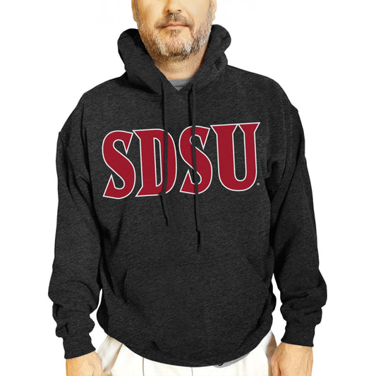 San Diego State Aztecs NCAA Adult Cotton Blend Charcoal Hooded Sweatshirt - Charcoal