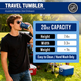 Seattle Kraken NHL Hockey 20oz Stainless Steel Vacuum Insulated Game Day Tumbler with Silicone Grip - Navy