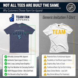 Seattle Kraken NHL Adult Powerplay Heathered Unisex T-Shirt - Navy