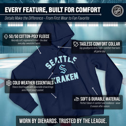 Seattle Kraken Hoodie Pullover Sweatshirt - Navy