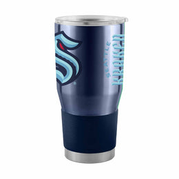 Seattle Kraken NHL Hockey 30oz Stainless Steel Vacuum Insulated Game Day Tumbler with Silicone Grip - Navy