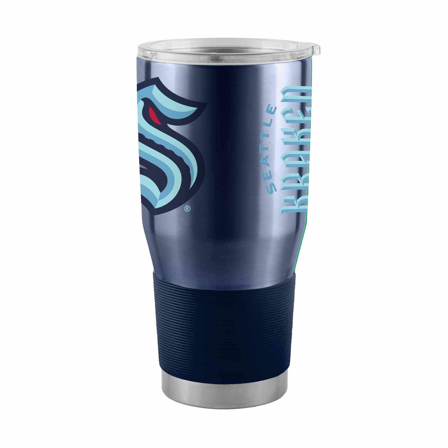 Seattle Kraken NHL Hockey 30oz Stainless Steel Vacuum Insulated Game Day Tumbler with Silicone Grip - Navy