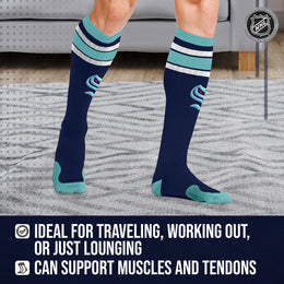 Seattle Kraken NHL Adult Knee High-Performance Socks - Navy