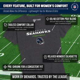 Seattle Seahawks Women's NFL Football Helmet Short Sleeve Tagless T-Shirt - Charcoal