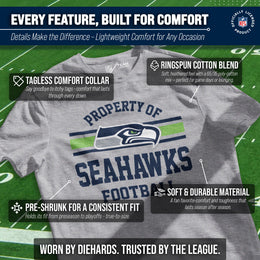 Seattle Seahawks NFL Adult Property Of T-Shirt - Sport Gray