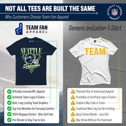 Seattle Seahawks NFL Adult Retro Triangle Unisex T-Shirt - Navy