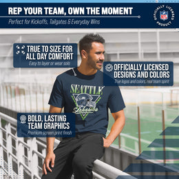 Seattle Seahawks NFL Adult Retro Triangle Unisex T-Shirt - Navy