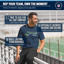 Seattle Seahawks Adult NFL Speed Stat Sheet T-Shirt - Navy