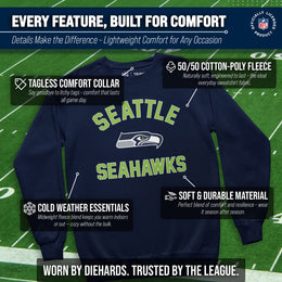 Seattle Seahawks NFL Adult Gameday Football Crewneck Sweatshirt - Navy