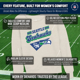 Seattle Seahawks NFL Womens Vintage Charm French Terry Slouchy Top - Birch