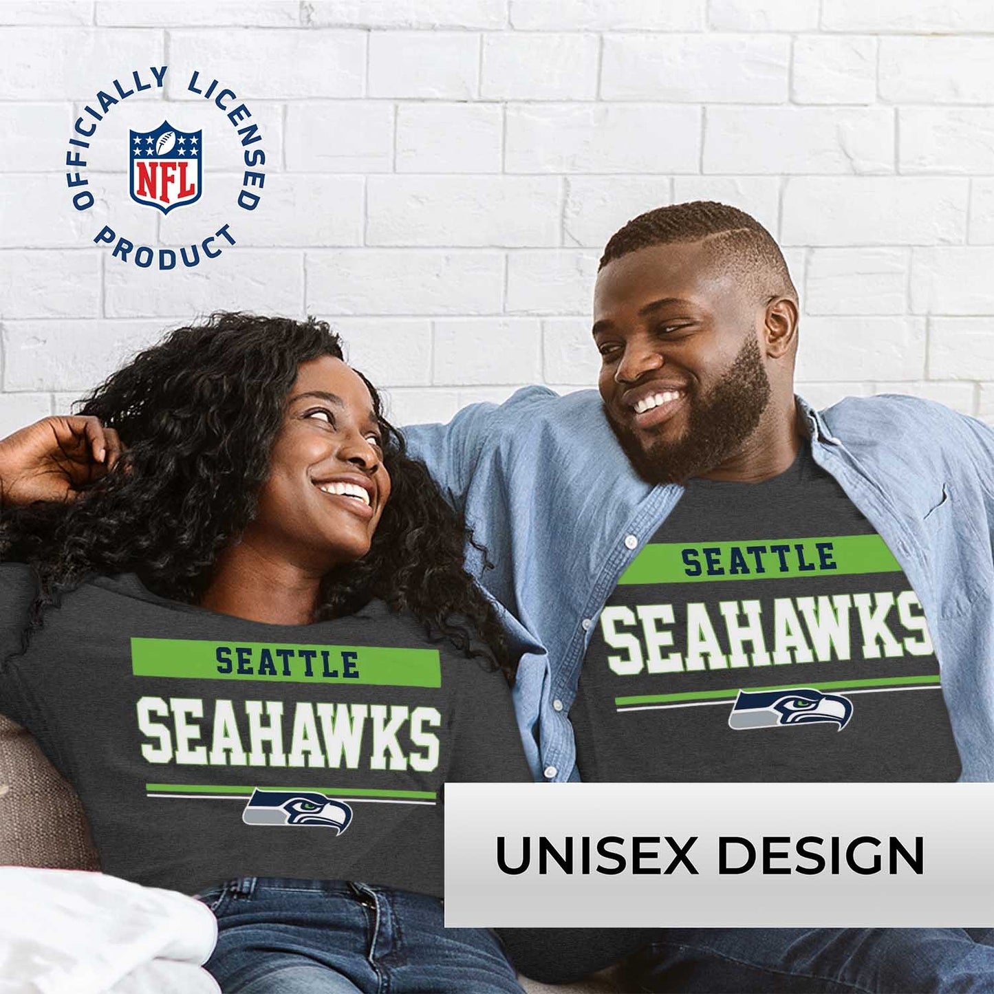 Seattle Seahawks NFL Adult Charcoal Long Sleeve T Shirt - Charcoal