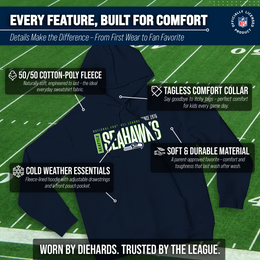 Seattle Seahawks NFL Adult Unisex Modern Endzone Soft Fleece Hooded Sweatshirt - Navy