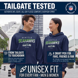 Seattle Seahawks Adult NFL Diagonal Fade Fleece Hooded Sweatshirt - Navy