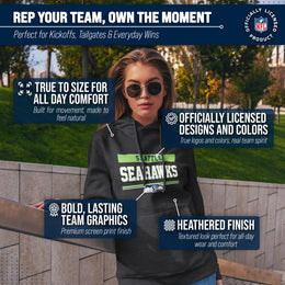 Seattle Seahawks NFL Adult Gameday Charcoal Hooded Sweatshirt - Charcoal