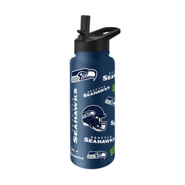 Seattle Seahawks NFL 34oz Quencher Stainless Steel Insulated Water Bottle - Navy