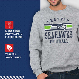 Seattle Seahawks NFL Team Stripe Crew Sweatshirt - Sport Gray