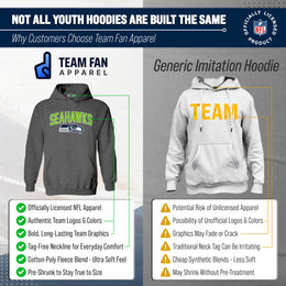 Seattle Seahawks NFL Youth Home Team Hoodie- Kids Hooded Sweatshirt - Sport Gray