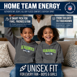 Seattle Seahawks NFL Youth Home Team Hoodie- Kids Hooded Sweatshirt - Sport Gray