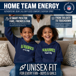 Seattle Seahawks NFL Youth Home Team Hoodie- Kids Hooded Sweatshirt - Navy