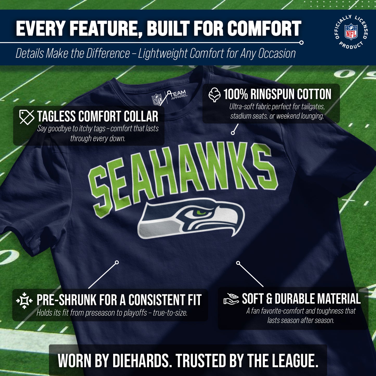 Seattle Seahawks NFL Home Team Tee - Navy