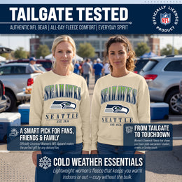 Seattle Seahawks Womens NFL Starstruck Crewneck Pullover - Cream