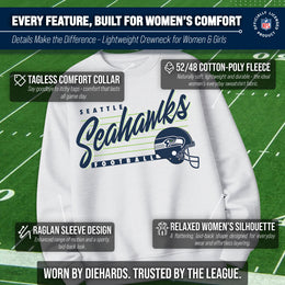 Seattle Seahawks Womens NFL Scrimmage Line Crewneck Pullover - Gray Heather