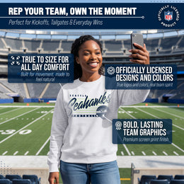Seattle Seahawks Womens NFL Scrimmage Line Crewneck Pullover - Gray Heather