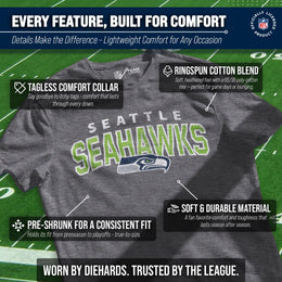 Seattle Seahawks NFL Starting Fresh Short Sleeve Heather T-Shirt - Sport Gray