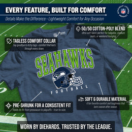Seattle Seahawks NFL Adult All Star Heather Tag-Less T-Shirt - Navy Heather