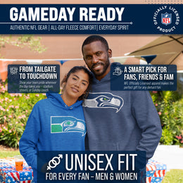 Seattle Seahawks NFL Adult Unisex Modern Throwback Ultra Soft Fleece Hooded Sweatshirt - Navy