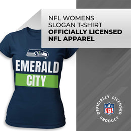 Seattle Seahawks NFL Womens Plus Size Team Slogan Short Sleeve T-Shirt - Navy