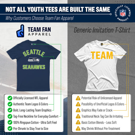 Seattle Seahawks Youth NFL Football T-Shirt - Navy