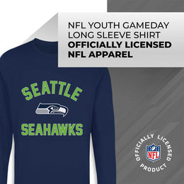 Seattle Seahawks NFL Gameday Youth Football Long Sleeve Shirt - Navy