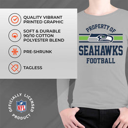 Seattle Seahawks NFL Youth Property Of Long Sleeve Lightweight T Shirt - Sport Gray