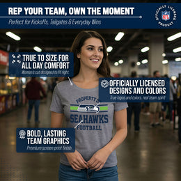 Seattle Seahawks NFL Womens Short Sleeve Property of Tshirt - Gray
