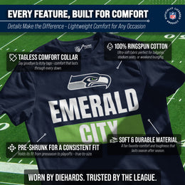 Seattle Seahawks NFL Adult Team Slogan Unisex T-Shirt - Navy