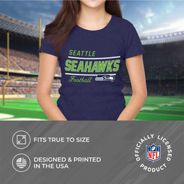 Seattle Seahawks NFL Womens Plus Size Relaxed Fit T-Shirt - Navy