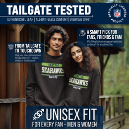 Seattle Seahawks NFL Adult Long Sleeve Team Block Charcoal Crewneck Sweatshirt - Charcoal